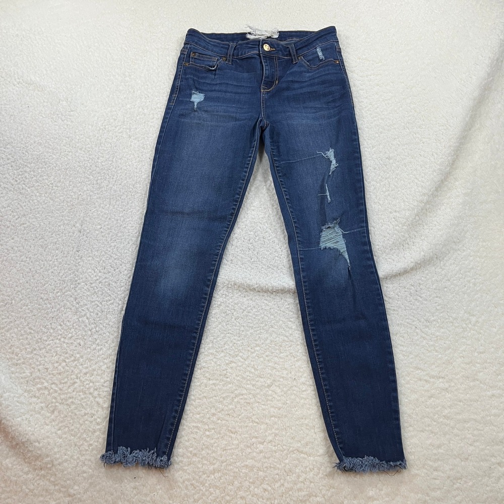 Altar'd State Jeans Womens 26/3 Blue Nightshade Skinny Distressed Raw Hem